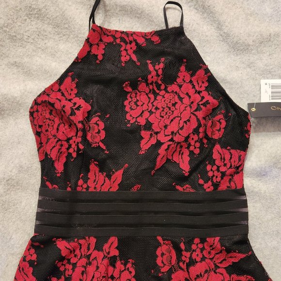 CITY STUDIO Red Black Lace Party Prom Mini Dress - Sz 3 - NEW w/ TAGS NWT - Picture 5 of 9